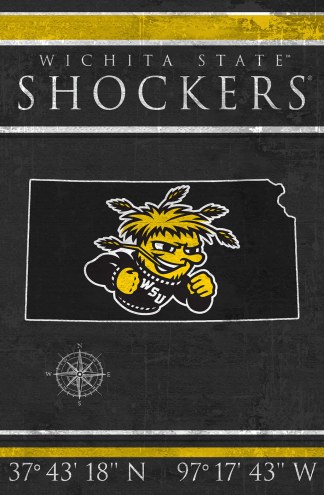 Wichita State Shockers 17&quot; x 26&quot; Coordinates Sign