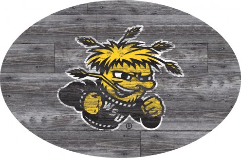 Wichita State Shockers 46&quot; Distressed Wood Oval Sign