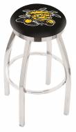 Wichita State Shockers Chrome Swivel Bar Stool with Accent Ring