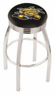 Wichita State Shockers Chrome Swivel Barstool with Ribbed Accent Ring