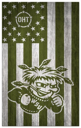Wichita State Shockers OHT Military Green Flag 11&quot; x 19&quot; Sign