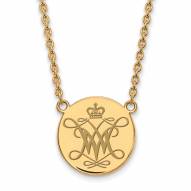 William & Mary Tribe Sterling Silver Gold Plated Large Pendant Necklace