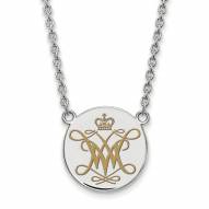 William & Mary Tribe Sterling Silver Large Pendant Necklace