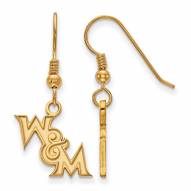 William & Mary Tribe Sterling Silver Gold Plated Extra Small Dangle Earrings