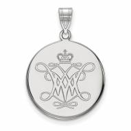 William & Mary Tribe Sterling Silver Large Disc Pendant