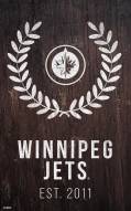 Winnipeg Jets 11" x 19" Laurel Wreath Sign
