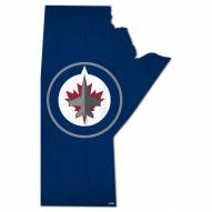 Winnipeg Jets 12" Team Color Logo State Sign