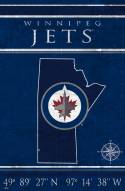 Winnipeg Jets 17" x 26" Coordinates Sign