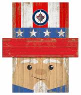 Winnipeg Jets 19" x 16" Patriotic Head