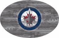 Winnipeg Jets 46" Distressed Wood Oval Sign