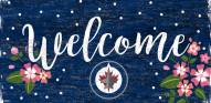 Winnipeg Jets 6" x 12" Floral Welcome Sign
