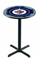 Winnipeg Jets Black Wrinkle Bar Table with Cross Base