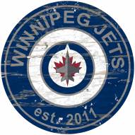 Winnipeg Jets Distressed Round Sign