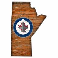 Winnipeg Jets Distressed State with Logo Sign
