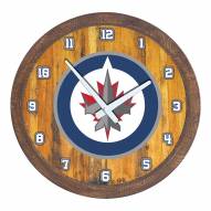Winnipeg Jets "Faux" Barrel Top Wall Clock