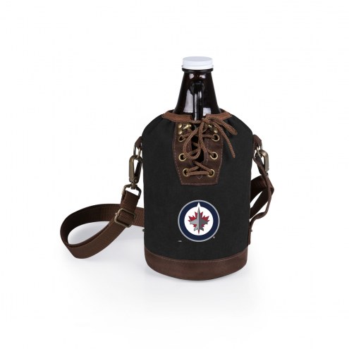 Winnipeg Jets Insulated Growler Tote with 64 oz. Glass Growler