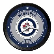 Winnipeg Jets Ribbed Frame Wall Clock