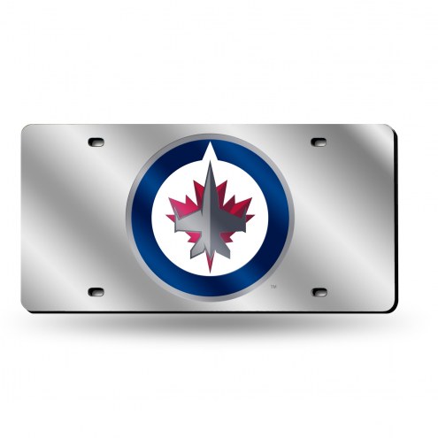 Winnipeg Jets Silver Laser License Plate