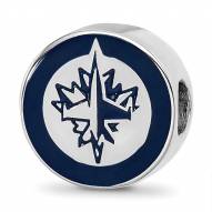 Winnipeg Jets Sterling Silver Enameled Bead