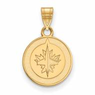 Winnipeg Jets Sterling Silver Gold Plated Small Pendant