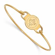 Winnipeg Jets Sterling Silver Gold Plated Wire Bangle Bracelet