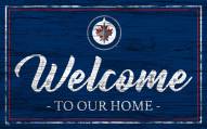 Winnipeg Jets Team Color Welcome Sign