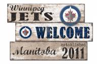 Winnipeg Jets Welcome 3 Plank Sign