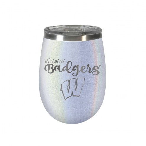 Wisconsin Badgers 10 oz. Opal Blush Wine Tumbler