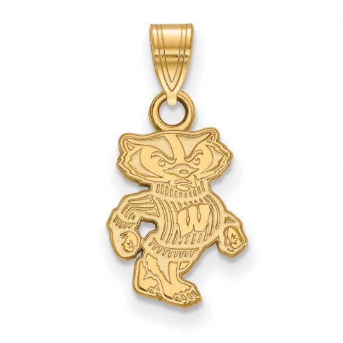 Wisconsin Badgers 10k Yellow Gold Small Pendant