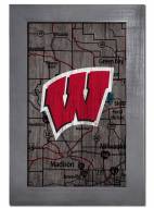 Wisconsin Badgers 11" x 19" City Map Framed Sign