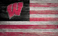 Wisconsin Badgers 11" x 19" Distressed Flag Sign