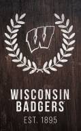 Wisconsin Badgers 11" x 19" Laurel Wreath Sign