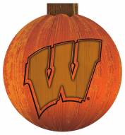 Wisconsin Badgers 12" Halloween Pumpkin Sign