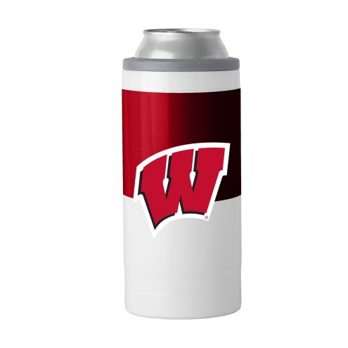 Wisconsin Badgers 12 oz. Colorblock Slim Can Coolie