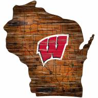 Wisconsin Badgers 12" Roadmap State Sign