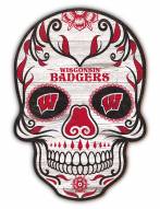 Wisconsin Badgers 12" Sugar Skull Sign