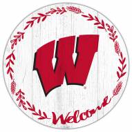 Wisconsin Badgers 12" Welcome Circle Sign
