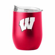 Wisconsin Badgers 16 oz. Flipside Powder Coat Curved Beverage Glass
