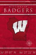 Wisconsin Badgers 17" x 26" Coordinates Sign