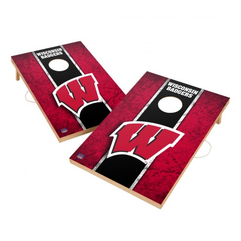 Wisconsin Badgers 2' x 3' Vintage Wood Cornhole Game