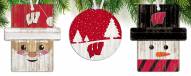 Wisconsin Badgers 3-Pack Christmas Ornament Set