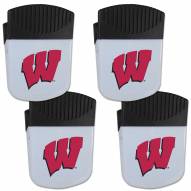 Wisconsin Badgers 4 Pack Chip Clip Magnet with Bottle Opener