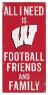 Wisconsin Badgers 6" x 12" Friends & Family Sign