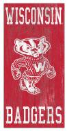Wisconsin Badgers 6" x 12" Heritage Logo Sign