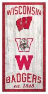 Wisconsin Badgers 6" x 12" Heritage Sign