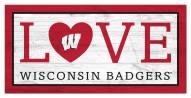 Wisconsin Badgers 6" x 12" Love Sign