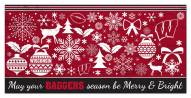 Wisconsin Badgers 6" x 12" Merry & Bright Sign