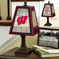 Wisconsin Badgers Art Glass Table Lamp