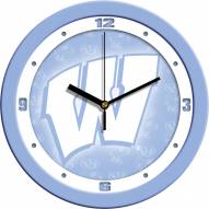 Wisconsin Badgers Baby Blue Wall Clock