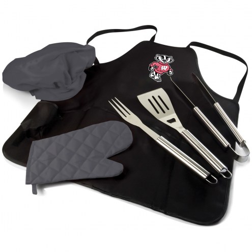 Wisconsin Badgers BBQ Apron Tote Set
